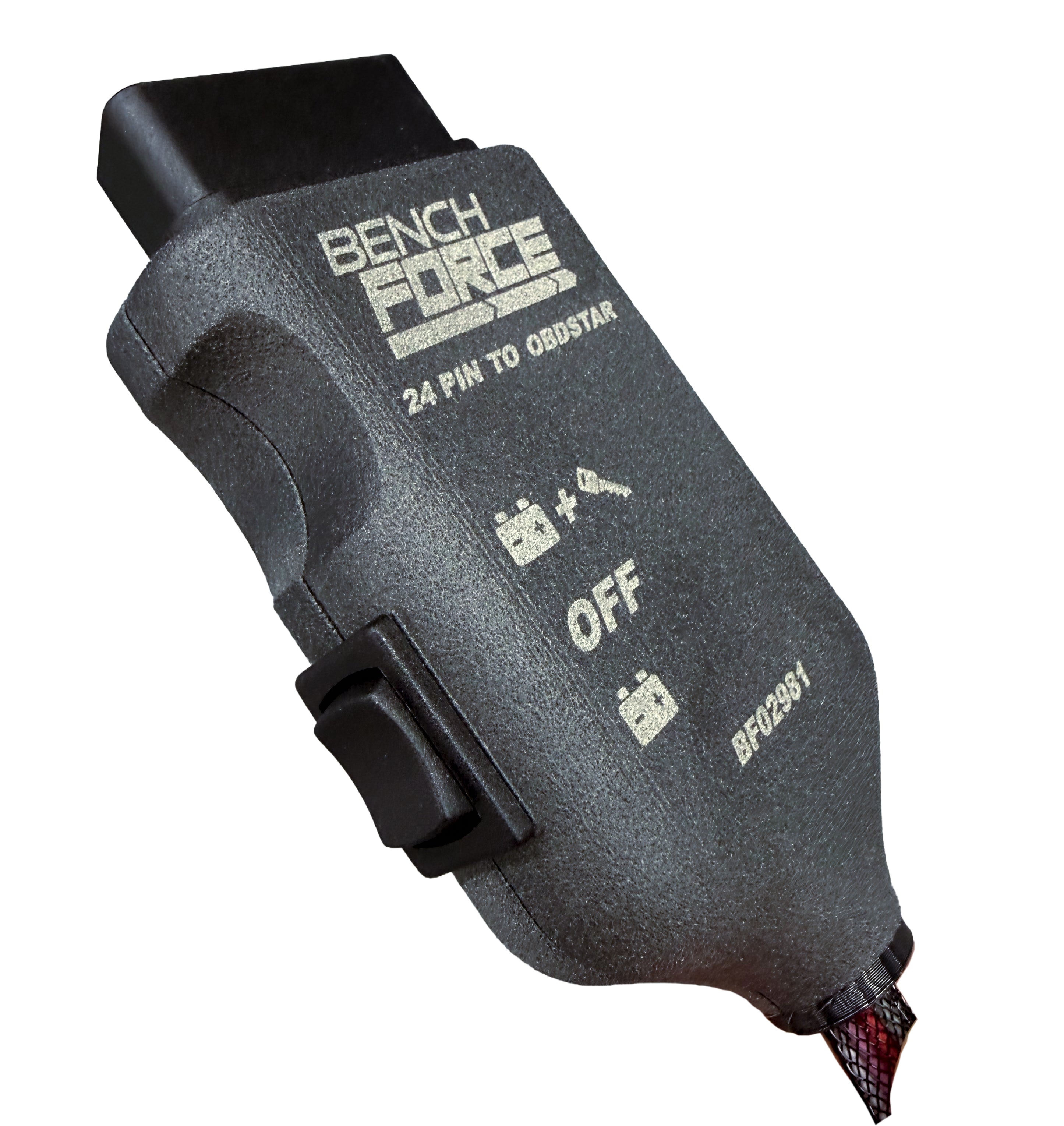 Closeup of BenchForce 24 pin to OBDSTAR Adapter Harness with Loose Boot Pin Wire