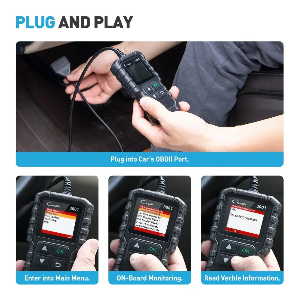 CReader 3001 OBD-II Scan Tool with O2 Sensor Testing